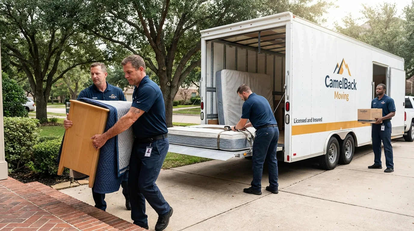 Crew loading residential truck for cross-state move from Richfield Springs, NY