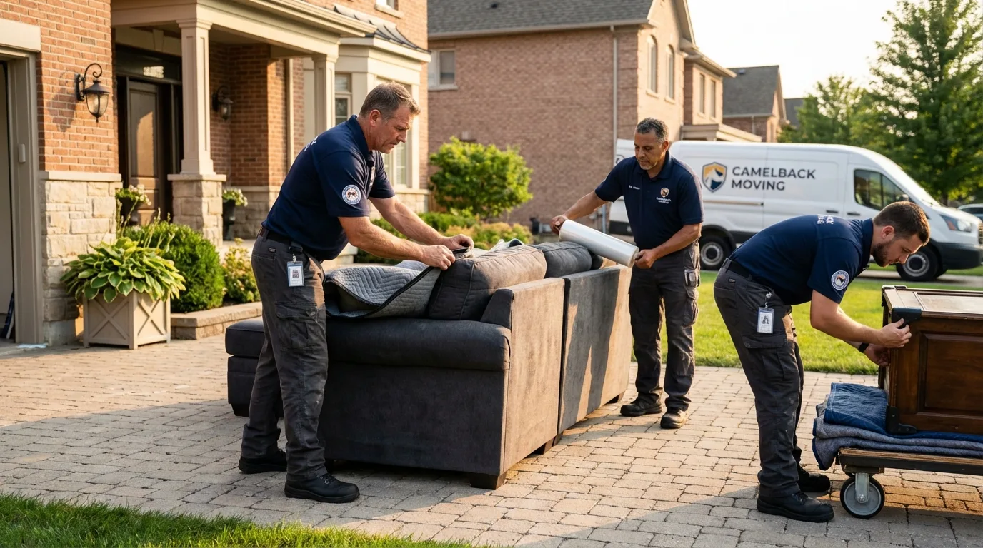 Large estate moving crew wrapping furniture in Richfield Springs, NY