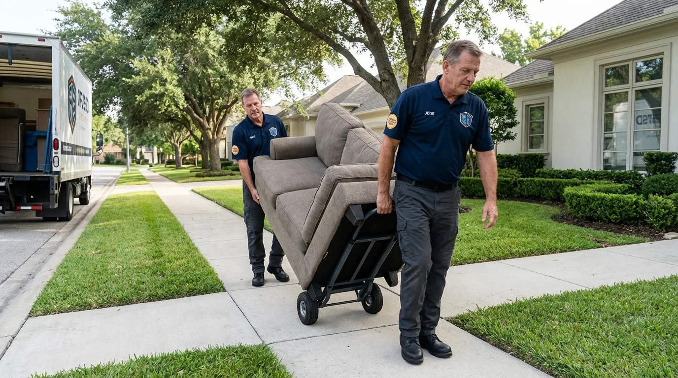 Local residential moving crew loading furniture in Richfield Springs, NY