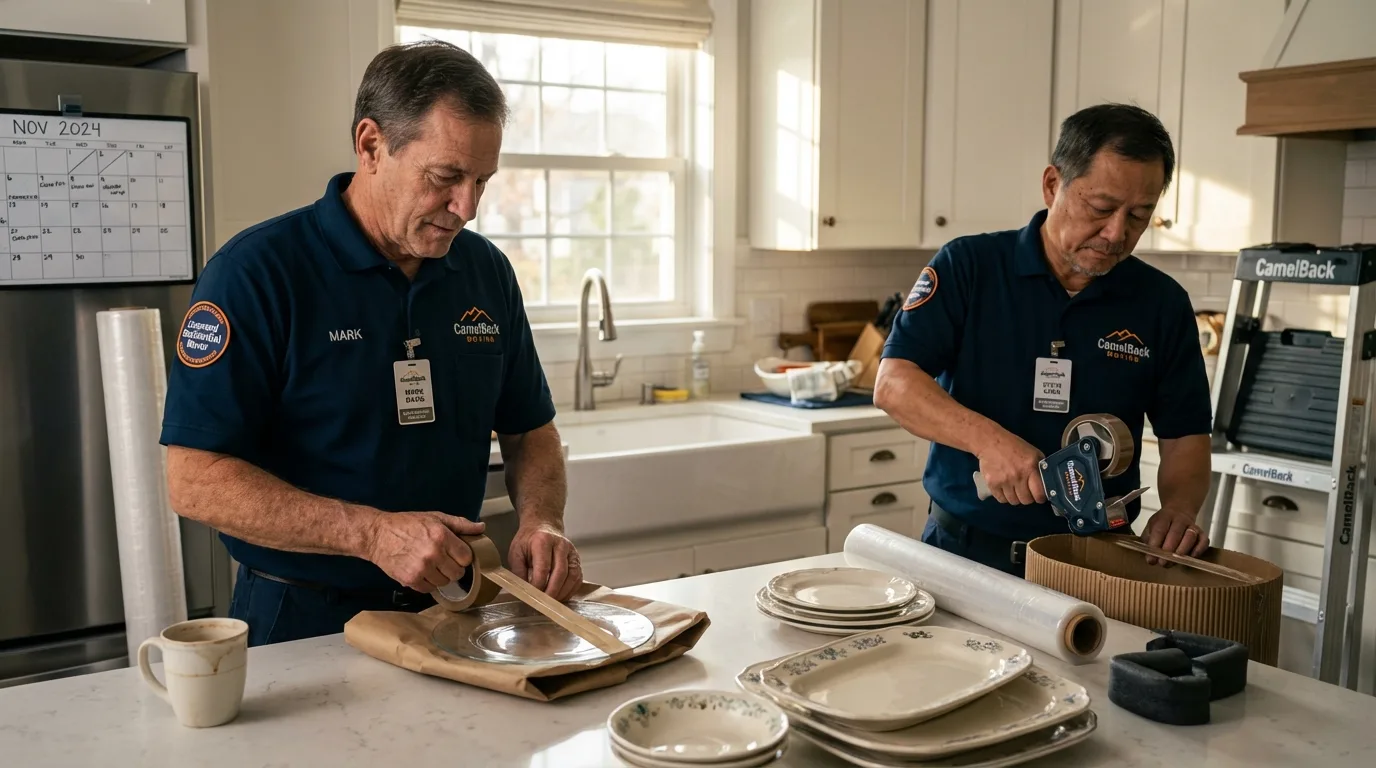 Professional crew packing kitchen dishware in Richfield Springs, NY